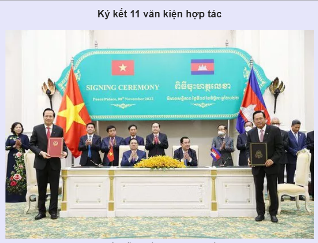Việt Nam - Campuchia ký kết 11 văn kiện hợp tác 